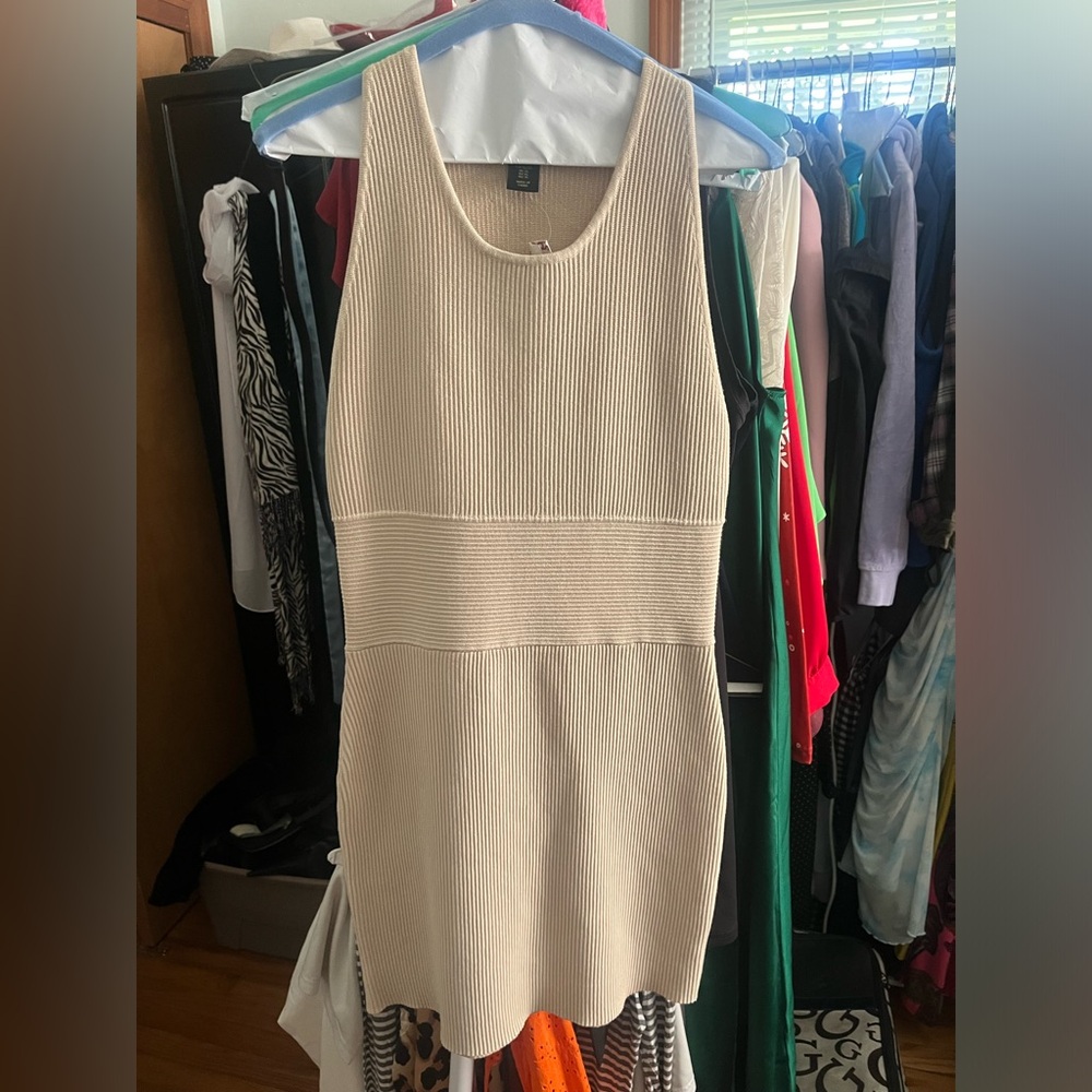 Tan sweater dress